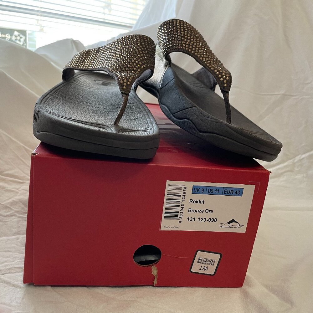 FitFlops Bronze Ore Rokkit Sandals (Size 11)